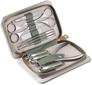 Portable Mini Manicure and Pedicure Kit Manicure Set 11 in 1 Stainless Steel Pedicure Tools Manicure Set Professional Nail Clipper Kit Nail Care Tools