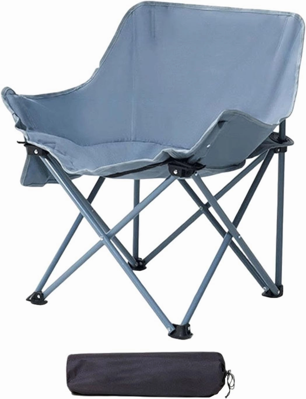 Portable Camping Chair Outdoor Folding Chair Heavy Duty with Storage Bag Non Slip Backpacking Seat for BBQ Outdoor Activities, Light Blue