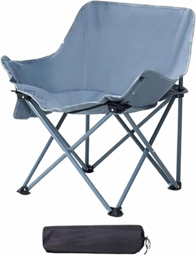 Portable Camping Chair Outdoor Folding Chair Heavy Duty with Storage Bag Non Slip Backpacking Seat for BBQ Outdoor Activities, Light Blue