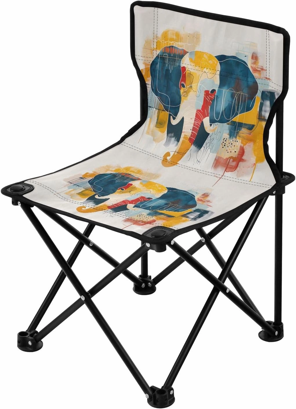Portable Camping Folding Chairs Foldable Chair Small Abstract Elephant Lightweight Backpacking Outdoor Outside Fishing