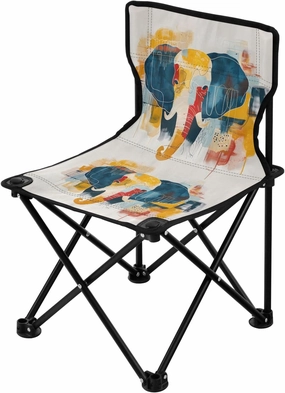 Portable Camping Folding Chairs Foldable Chair Small Abstract Elephant Lightweight Backpacking Outdoor Outside Fishing