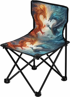 Portable Camping Folding Chairs Foldable Chair Small Dragon Fire Ice Lightweight Backpacking Outdoor Outside Fishing