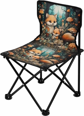 Portable Camping Folding Chairs Foldable Chair Small Fox Cute Lightweight Backpacking Outdoor Outside Fishing