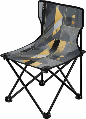 Portable Camping Folding Chairs Foldable Chair Small Gray Geometric Lightweight Backpacking Outdoor Outside Fishing