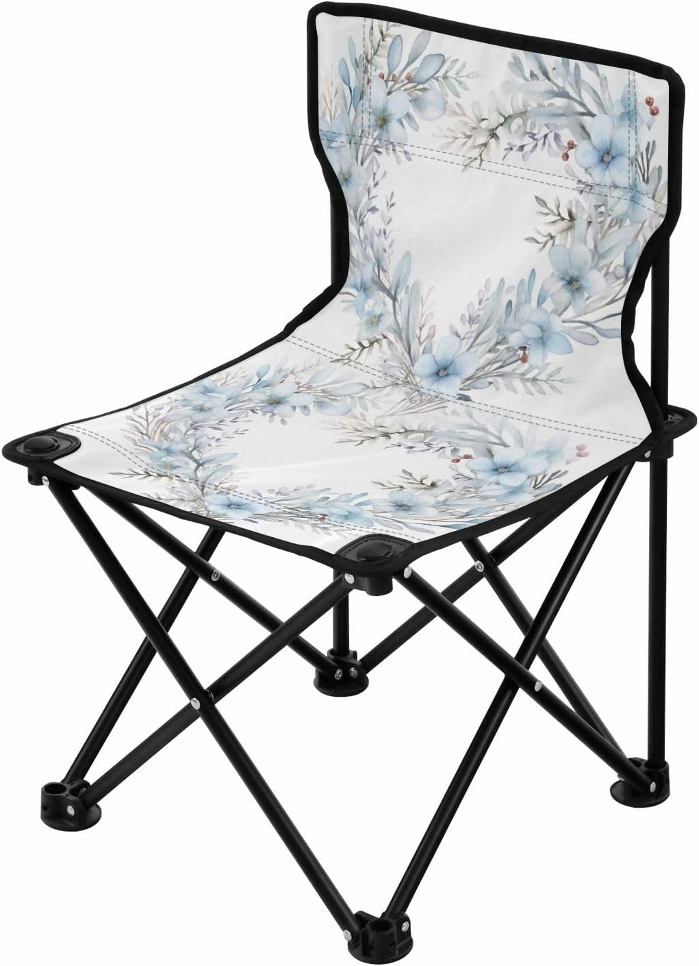 Portable Camping Folding Chairs Foldable Chair Small Heart Floral Lightweight Backpacking Outdoor Outside Fishing