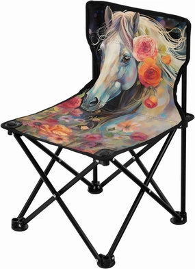 Portable Camping Folding Chairs Foldable Chair Small Horse Flower Lightweight Backpacking Outdoor Outside Fishing