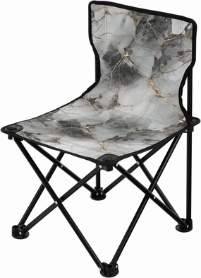 Portable Camping Folding Chairs Foldable Chair Small Marble Gray Lightweight Backpacking Outdoor Outside Fishing