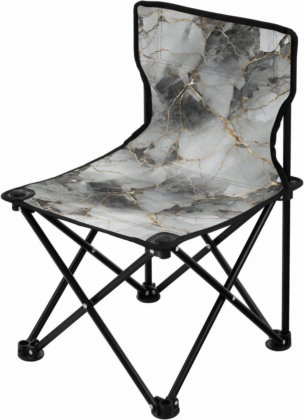 Portable Camping Folding Chairs Foldable Chair Small Marble Gray Lightweight Backpacking Outdoor Outside Fishing