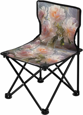 Portable Camping Folding Chairs Foldable Chair Small Peony Flower Cute Lightweight Backpacking Outdoor Outside Fishing