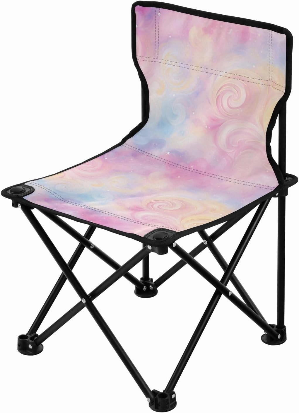 Portable Camping Folding Chairs Foldable Chair Small Pink Nebula Lightweight Backpacking Outdoor Outside Fishing