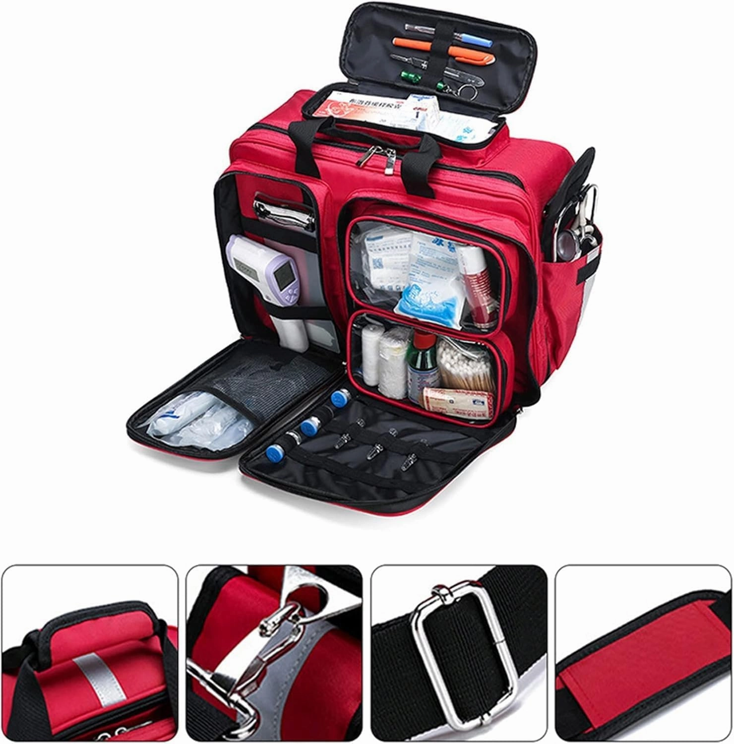 Portable First Aid Kit Bag, Waterproof Oxford Cloth Tote Bag, Outdoor Emergency Medical Kit, High capacity Shoulder Bag(Blue)