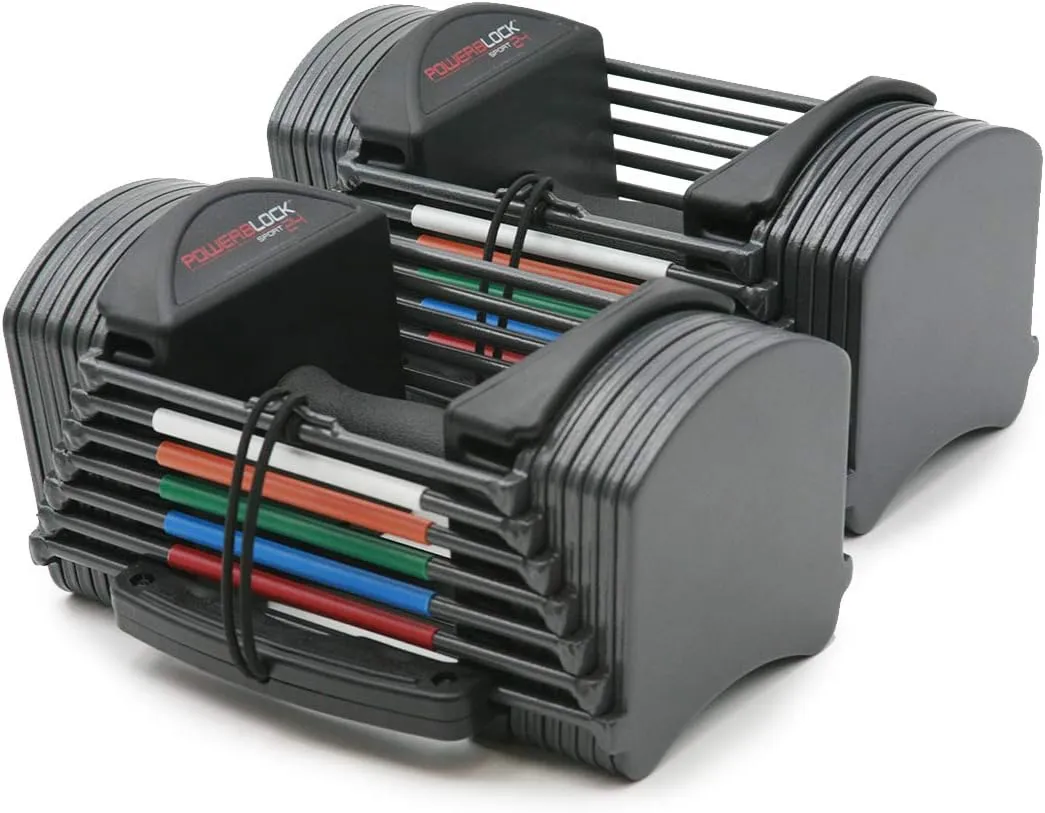 PowerBlock Sport 24 Adjustable Dumbbells, 3-24 lb. Durable Steel Build, Innovative At Home Workout Equipment, All-in-One Strength Training