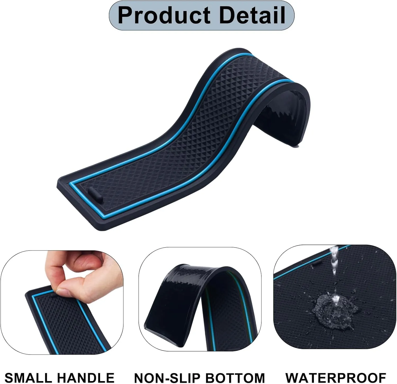 Premium Custom Liner Mat Compatible with 2024 2025 Toyota Tacoma(4th Gen) Double Cab Accessories Center Console Door Pocket Cup Holder 14Pcs（Blue，Patented Design）