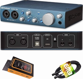 PreSonus AudioBox iTwo USB Audio Interface 2-in/2-out with 2 x XLR/TRS Combo Inputs, Studio One Artist DAW Software, Studio Magic Suite with Gravity Phone Holder and EMB XLR Cable PK1 Bundle