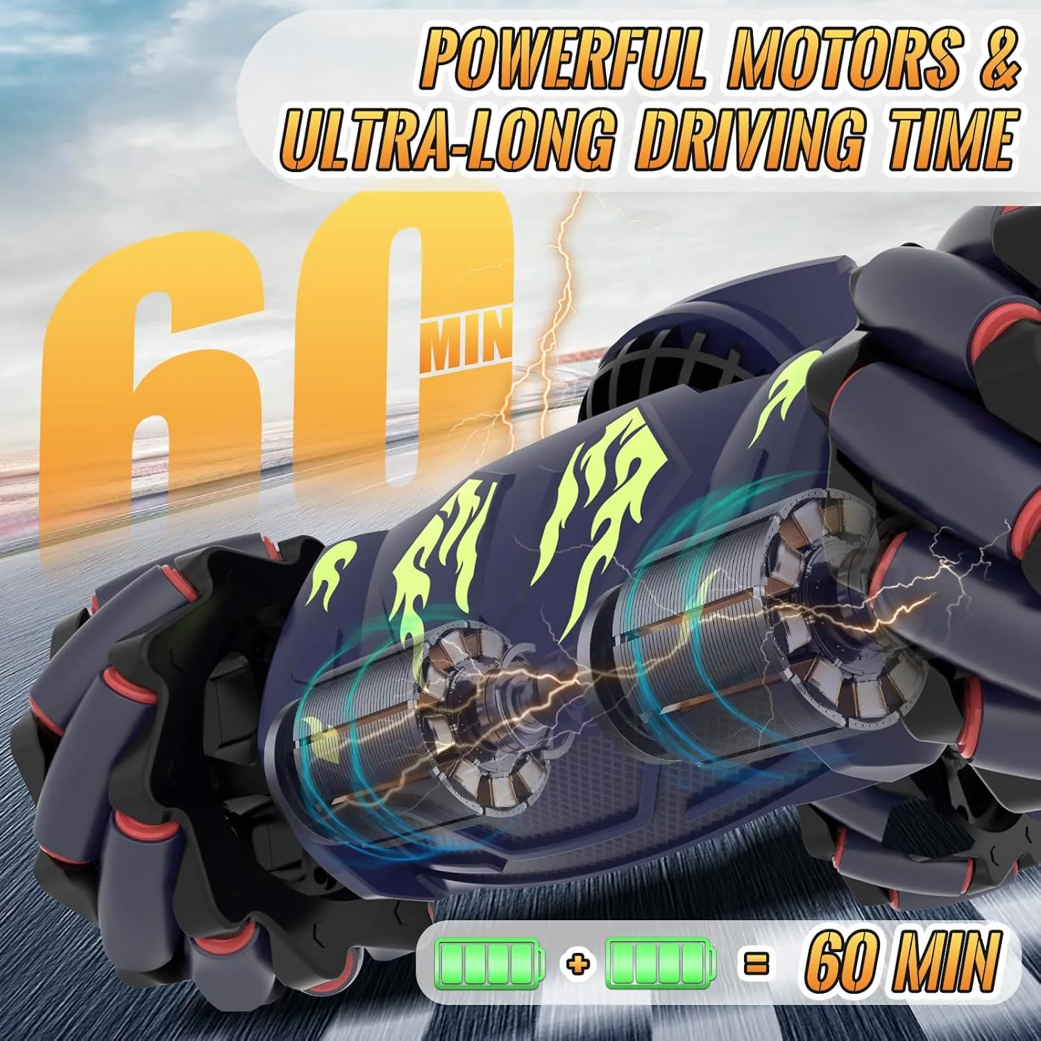 Pristar RC Cars, Gesture Sensing RC Stunt Car Toys for Boys Girls 6-12, 2.4Ghz 4WD Remote Stunt Car with Spray Lights Music 360° Rotate Fast Off-Road Transform, Birthday Xmas Gifts for Kids Age 6-12