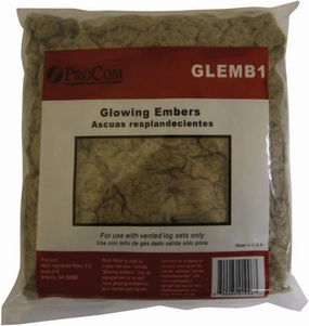 ProCom Glowing Embers Rock Wool, 4 oz. - Model# GLEMB1 - Grey, Replacement or Additional Embers for Vented Gas Log Sets