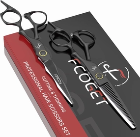 Professional Hair Cutting Scissors Thinning Shears Kit - 6.8" HIGH-END Extremely Sharp Barber Shears Hairdressing Texturizing Haircut Scissors Set 440C Stainless Steel for Salon Home Stylists