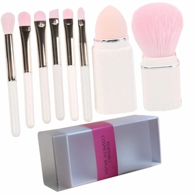 Professional Makeup Brush Set 8 Piece Retractable Blush Eye Shadow Brush Kit Portable Handle