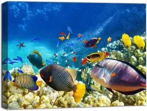 Purple Verbena Blue Sea Ocean Fishes Colorful Fish Coral Ocean Underwater World Seascape 1000 Piece Jigsaw Puzzle for Adults Handcrafted Tooling