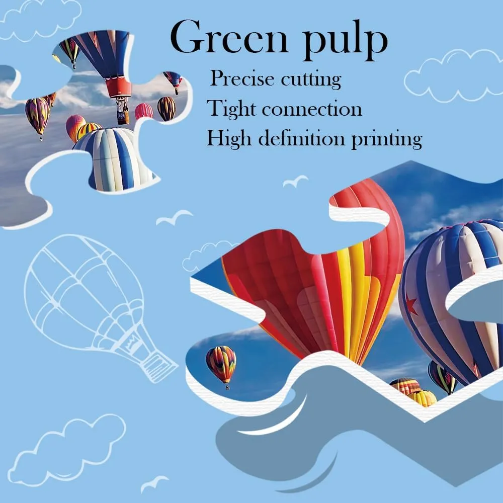 Puzzles for Adults 1000 Pieces Hot Air Balloon Jigsaw Puzzles 1000 Pieces for Kids Adults Teens Family Large Puzzle Toys Gift Educational Intellectual Decompressing Challenging Fun Game Size 27" x 20"