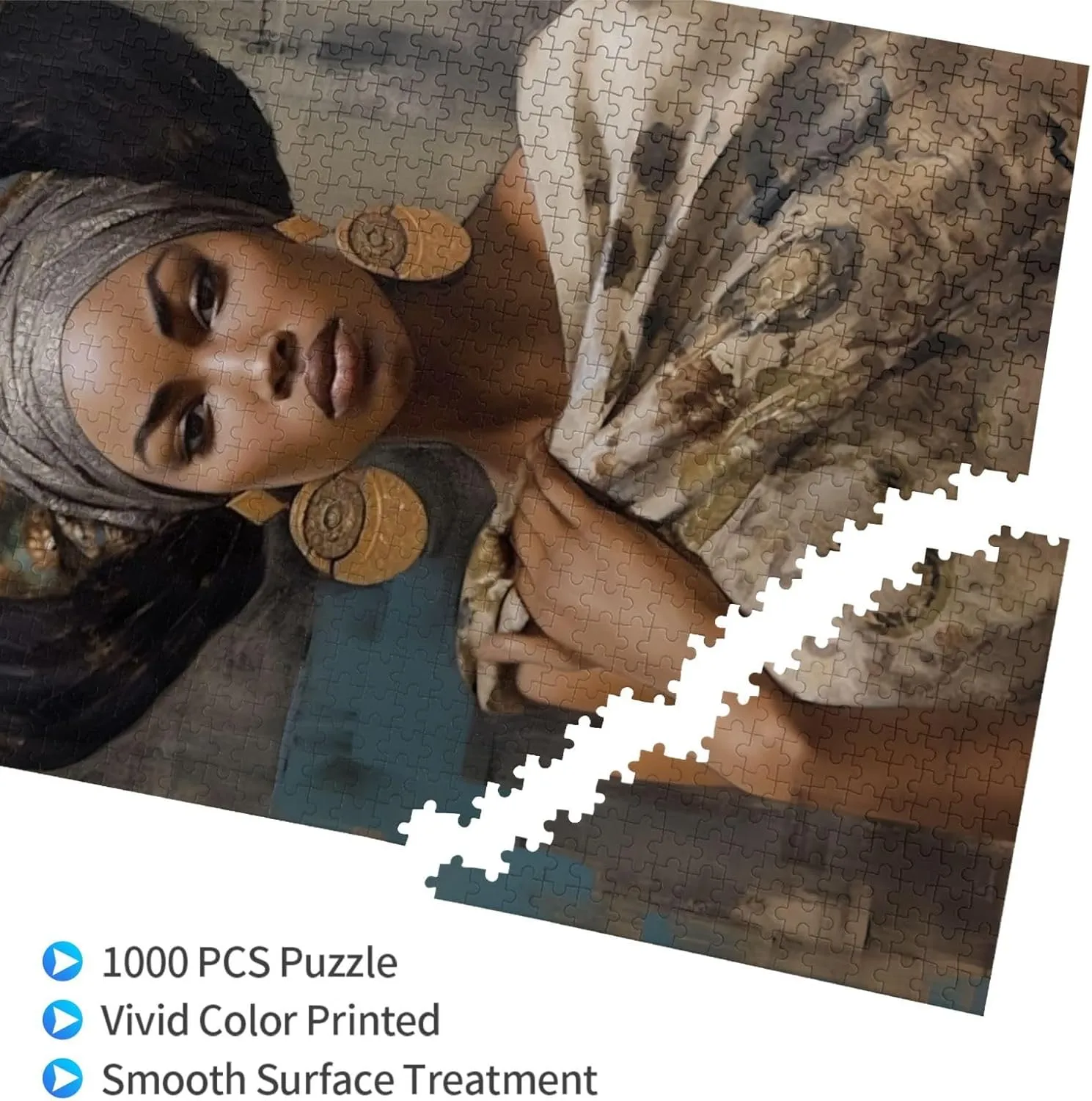 Puzzles for adults 1000 pieces jigsaw puzzles African Black Woman African American Queen Formation wooden Wall Art Pictures for Living Room Props Toys 29.5 x 19.6 in