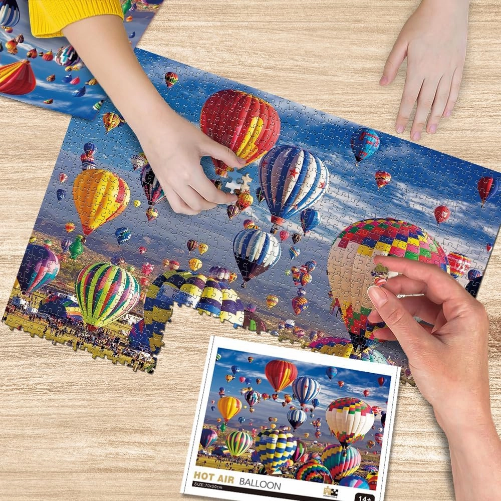 Puzzles for Adults 1000 Pieces Hot Air Balloon Jigsaw Puzzles 1000 Pieces for Kids Adults Teens Family Large Puzzle Toys Gift Educational Intellectual Decompressing Challenging Fun Game Size 27" x 20"