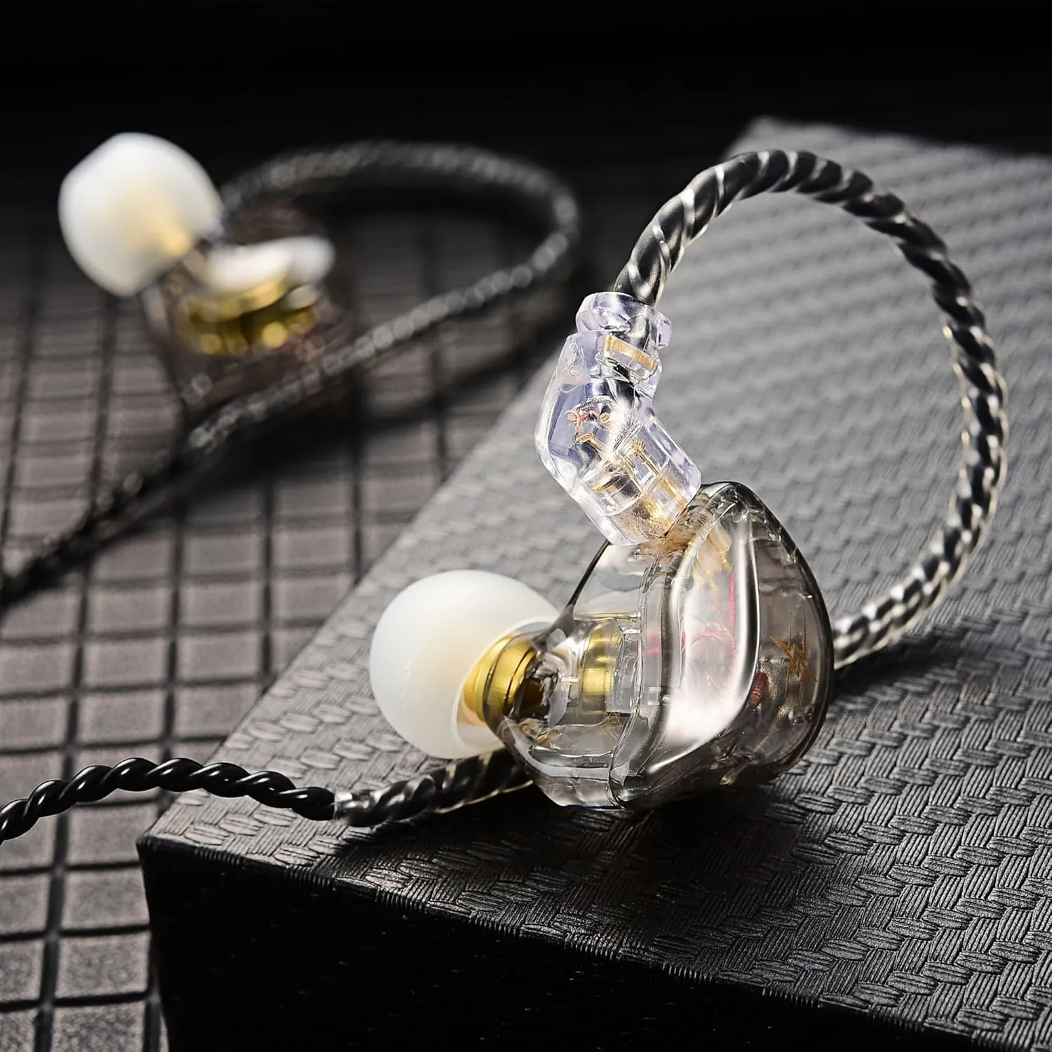 QKZ ZXT in-Ear Monitors,IEM Gaming Earbuds,HiFi Stereo Wired Headphones with Detachable Cable for Musician Singer(Grey)