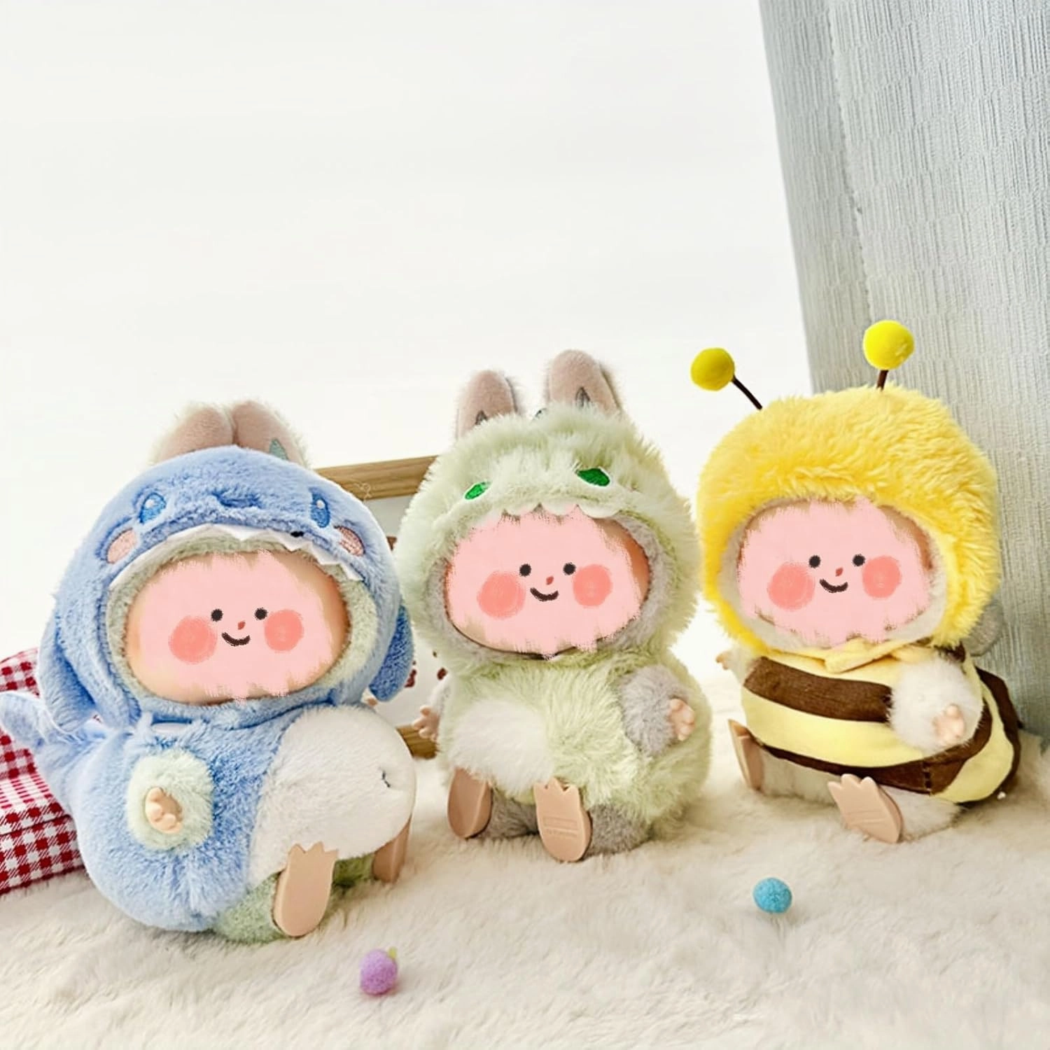 Quirky Animal Dress-Up Accessories Set – Plush Costume for 17cm / 5.91–6.7in Dolls, Funny Gift Idea for Collectors & Display (Dinosaur)