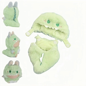 Quirky Animal Dress-Up Accessories Set – Plush Costume for 17cm / 5.91–6.7in Dolls, Funny Gift Idea for Collectors & Display (Dinosaur)