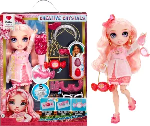 Rainbow High Creative Crystals Bella - Pink 11” Fashion Doll with Crystal Accessory Make It Kit, Ring for You, DIY, Crafts, Resin Play, Kids Gift 8 