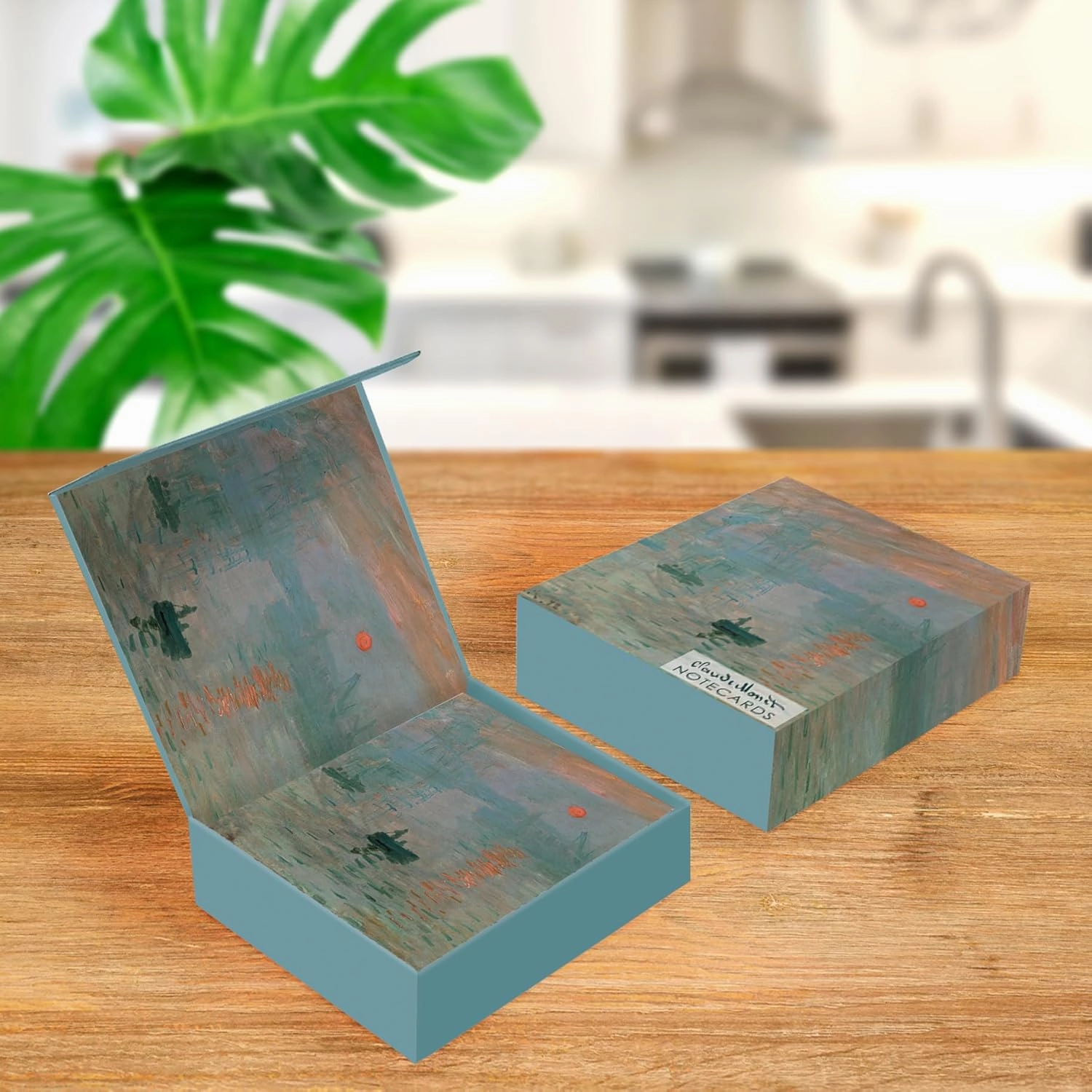 RainCaper Fine Art Keepsake 5x7 Blank Stationery Monet Greeting Note Cards With Decorative Envelopes, Gift Boxed Set of 16 | 300 GSM Cardstock (Monet Favorites)