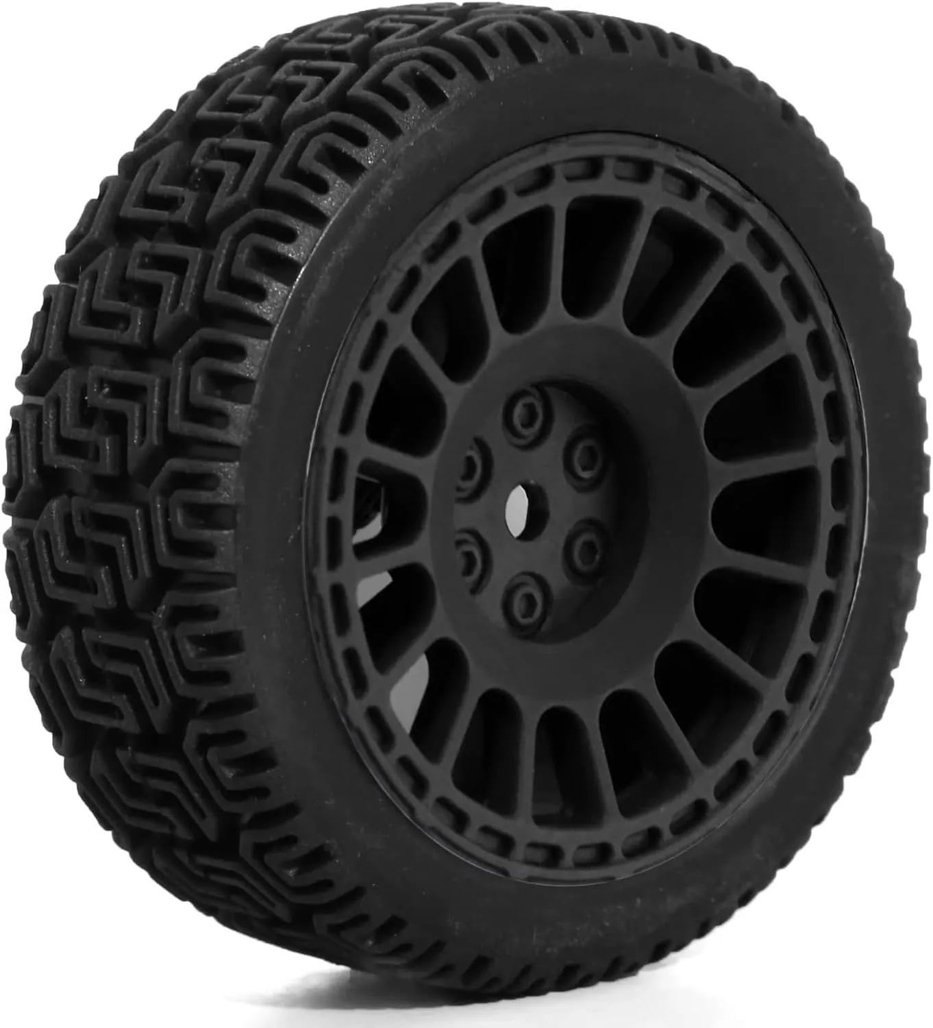 RC Car DIY Parts for Tamiya for TT01 for TT02 1/10 4pcs 68mm Tires Rubber Tire Wheel Tyre RC for Rally for Racing Car Upgrade Parts(Black)