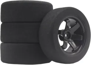 RC Car Parts for HSP 94123 for Sakura D4 Tiangong for TT02 1/10 RC Tire Professional for Racing Flat Car 6 Degrees Hub Flat Car Sponge Tire(Black)