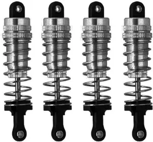 RC Car Shock Absorbers Compatible With WLtoys 144001 1/14 RC Drift For Racing Car Parts 4Pcs Metal Shock Absorber Damper Replacement Accessory(Gray)