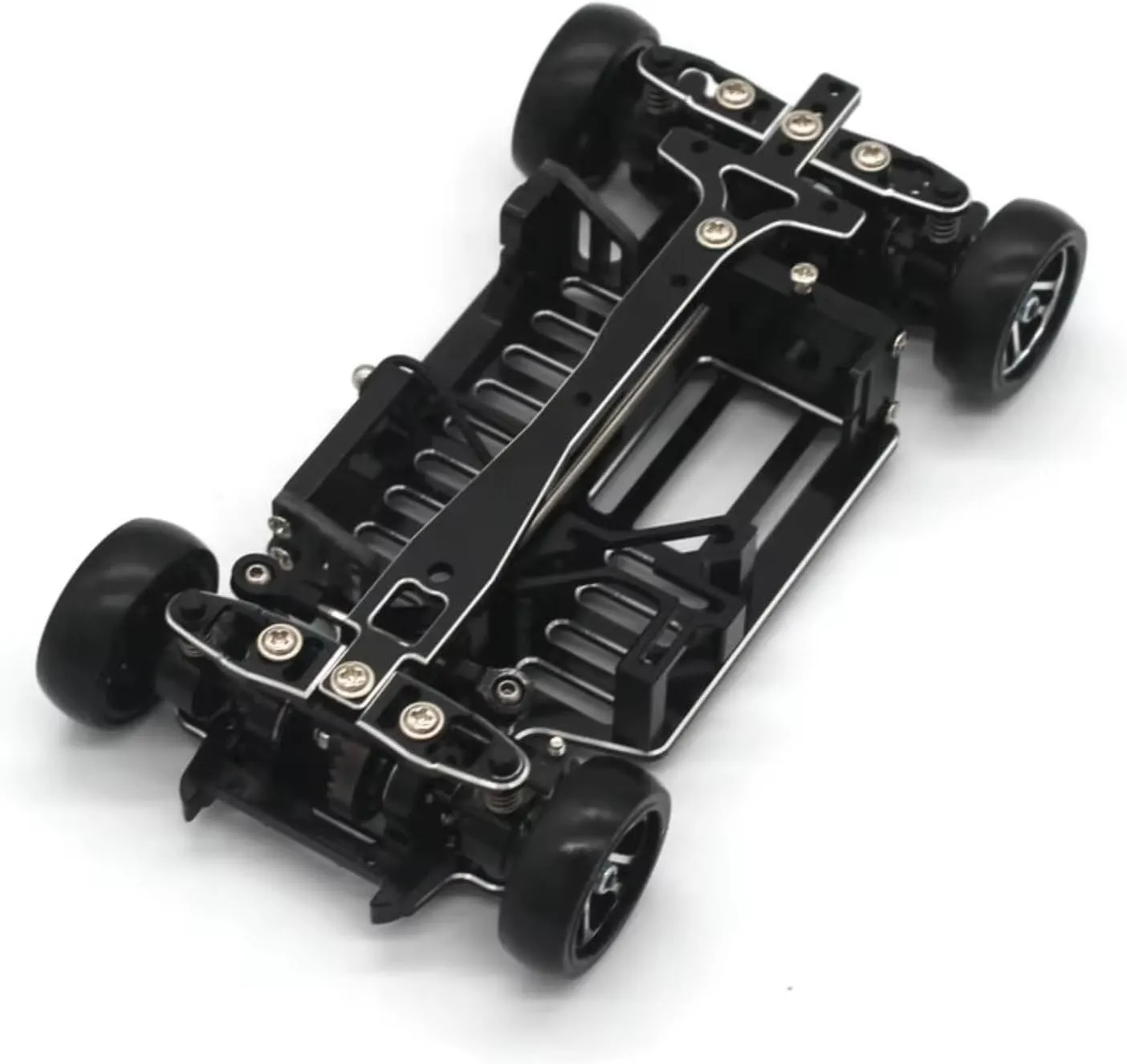 RC Car Upgrade Part for Mini-q Q8 1/28 Frame Drift for Racing DIY Assembly Frame RC Remote Control Car Metal Upgrade Accessories(Black)