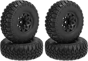 Rc Car Wheel Rim Tire Compatible with Traxxas for TRX4 D90 for Axial for SCX10 II III for Redcat 1/10 RC Crawler Car 4PCS 105mm 1.9 Beadlock Wheel Rim Tire Set