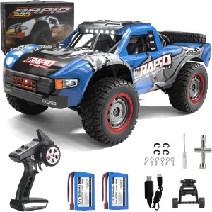 RC Cars 1:14 RC Truck 30 MPH 4WD Remote Control Car All Terrain Trophy Car for Adults Boys Toys Fast Off-Road RC Buggy Big Short Course Monster Truck with 2 Batteries (RTR)