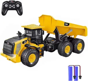 RC Dump Truck, Remote Control Dump Truck 11 Channel with Lights/Sounds/2 Batteries for Adults, RC Construction Vehicles Toys for Boys Kids, 1:16 Scale RC Dump Truck Toys