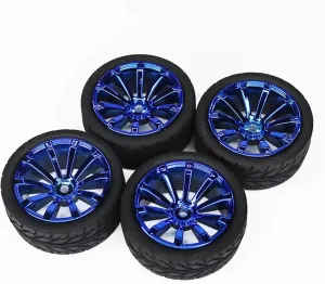 RC Tyre Set for HSP for HPI RC Car Part Diameter 65mm Tires 94123-94122 4PCS 1/10 Rubber Tire RC for Racing Car Tires On Road Wheel Rim for Fit(B)