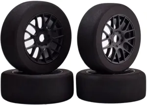 RC Wheels and Tires, 4Pcs 1/8 Off-Road EVA Foam Tires 17mm Hex Hubs Wheels Rim for Kyosho HSP HPI RC Racing Toy Car Trucks Crawlers, 1/8 RC Car Parts and Accessories