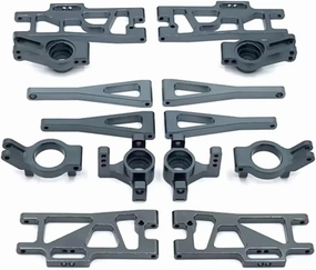 RC Car DIY Parts for WLtoys 104009 12401 12402 12403 12404 12409 7 Piece Set Metal Upgrade Retrofit C-for Seat Steering Cup for Swing Arm RC Car Parts(Gray)