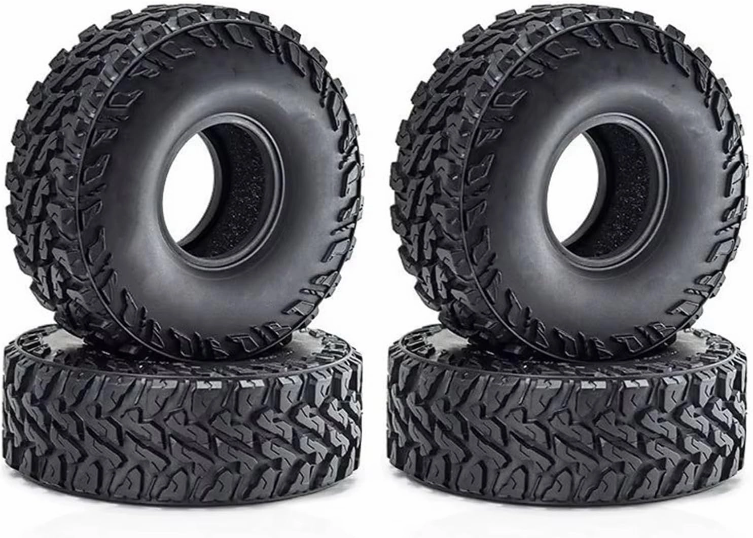Rc Car Wheel Rim Tire Compatible with Axial for SCX10 II III 90046 for Traxxas for TRX4 D90 for Redcat 1/10 RC Crawler Car 119mm 1.9" Rubber Tire Wheel Tyre