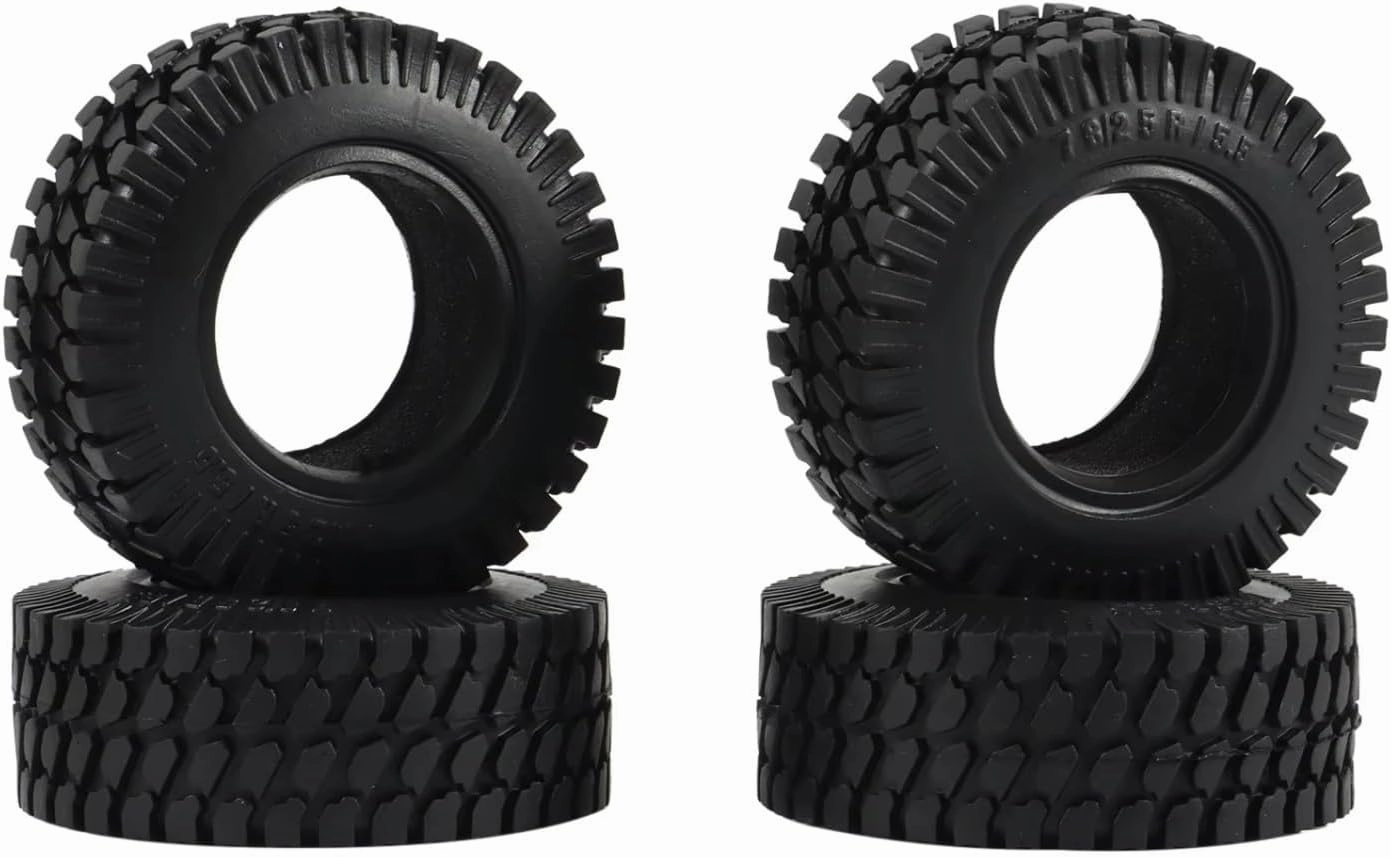 Rc Car Wheel Rim Tire Compatible with Axial for Yeti Jr D90 TF2 for Tamiya CC01 LC70 for MST for JIMNY RC Crawler Car 4PCS 75MM 1.55Inch Rubber Wheel Tires Tyre