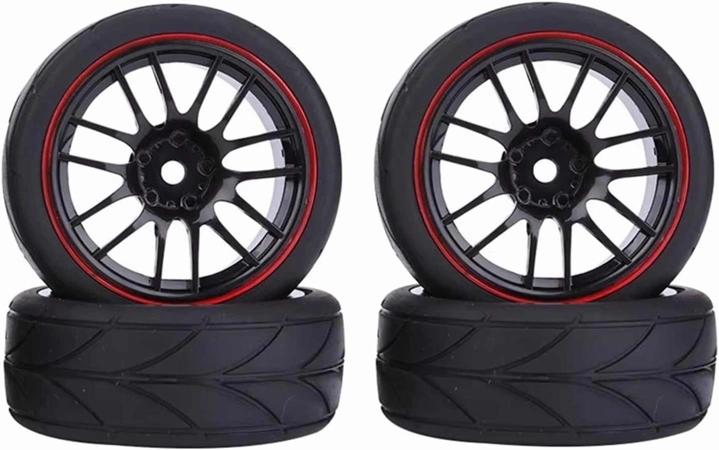 Rc Car Wheel Rim Tire Compatible with Tamiya for TT01 for TT02 XV01 TA06 PTG-2 1/10 RC for Racing Car 65mm Tires On Road for Touring Drift Car Tyre Wheel