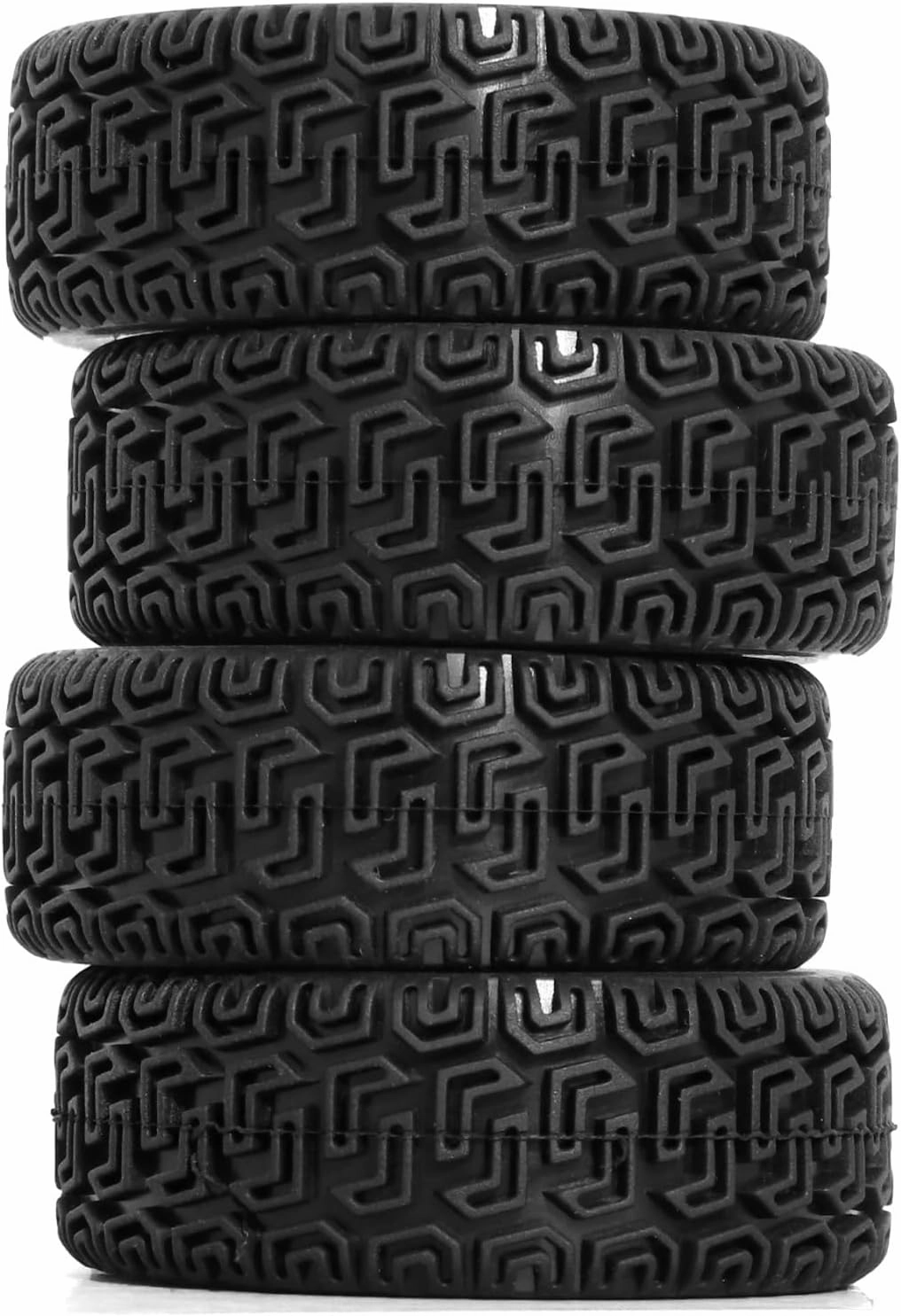 Rc Car Wheel Rim Tire Compatible with Tamiya XV01 XV02 for TT01 for TT02 1/10 RC for Rally for Racing Car Parts 68mm for Rally Tires Rubber Tire Wheel Tyre(Gray)