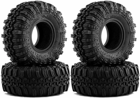 RC Wheel Tire Compatible with Axial for SCX24 for TRX4M for AX24 1.0In Soft Rubber Wheel Tires 25X57mm for 1/18 RC Crawler Car RC Car Upgrade Parts