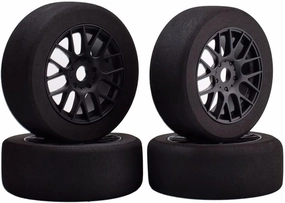 RC Wheels and Tires, 4Pcs 1/8 Off-Road EVA Foam Tires 17mm Hex Hubs Wheels Rim for Kyosho HSP HPI RC Racing Toy Car Trucks Crawlers, 1/8 RC Car Parts and Accessories