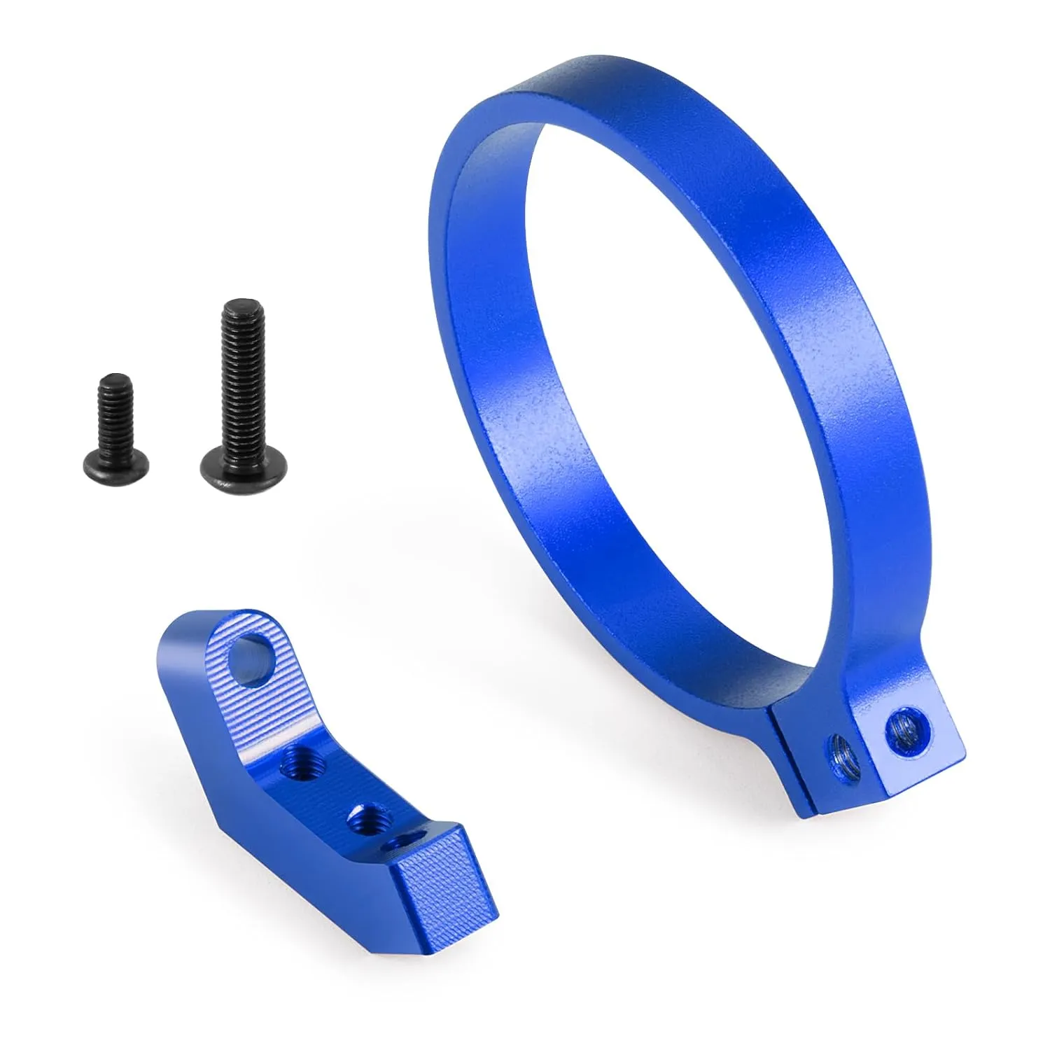 RCHUBAM Angled Lightweight Clamp-On Fan Mount 1PCS Aluminum RC Fan Adapter for Brushless RC Motor 540 Compatible with Sakura D4 1/10 RC Trucks Buggies RC Drift Racing Car Upgrades (Blue)