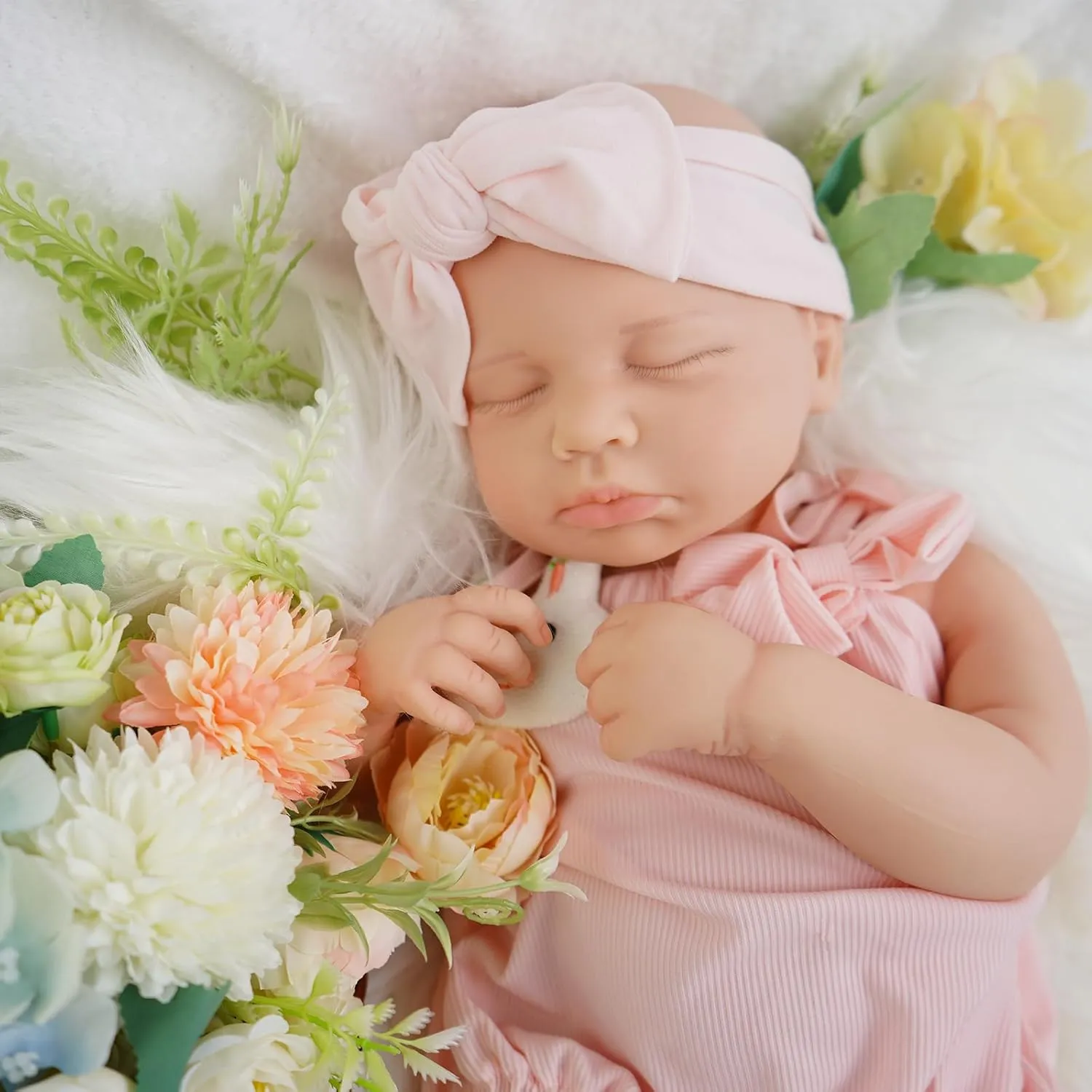 Reborn Baby Dolls That Lifelike -18.5 inch Full Body Silicone Sleeping Baby Girl Handmade Face Realistic Body Details for Children Gift