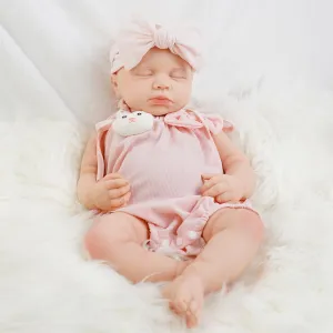 Reborn Baby Dolls That Lifelike -18.5 inch Full Body Silicone Sleeping Baby Girl Handmade Face Realistic Body Details for Children Gift